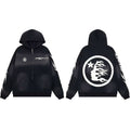 Hellstar Circular Flame Face Zip-Up Black Hoodie