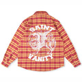 Saint Vanity Tiger Graphic Plaid Flannel Shirt - Red/Yellow