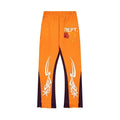 Gallery Dept. "DEPT." Tribal Star Graphic Contrast Panel Sweatpants - Orange & Dark Purple