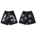 Hellstar Tribal Flame & Smudge Black Shorts white