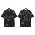 Hellstar Airbrush Bleach Effect Logo Graphic Tee - Black