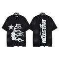 Hellstar Flame Face & Vertical Logo Graphic Tee - Black