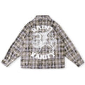 Saint Vanity Tiger Graphic Plaid Flannel Shirt - Grey/Brown