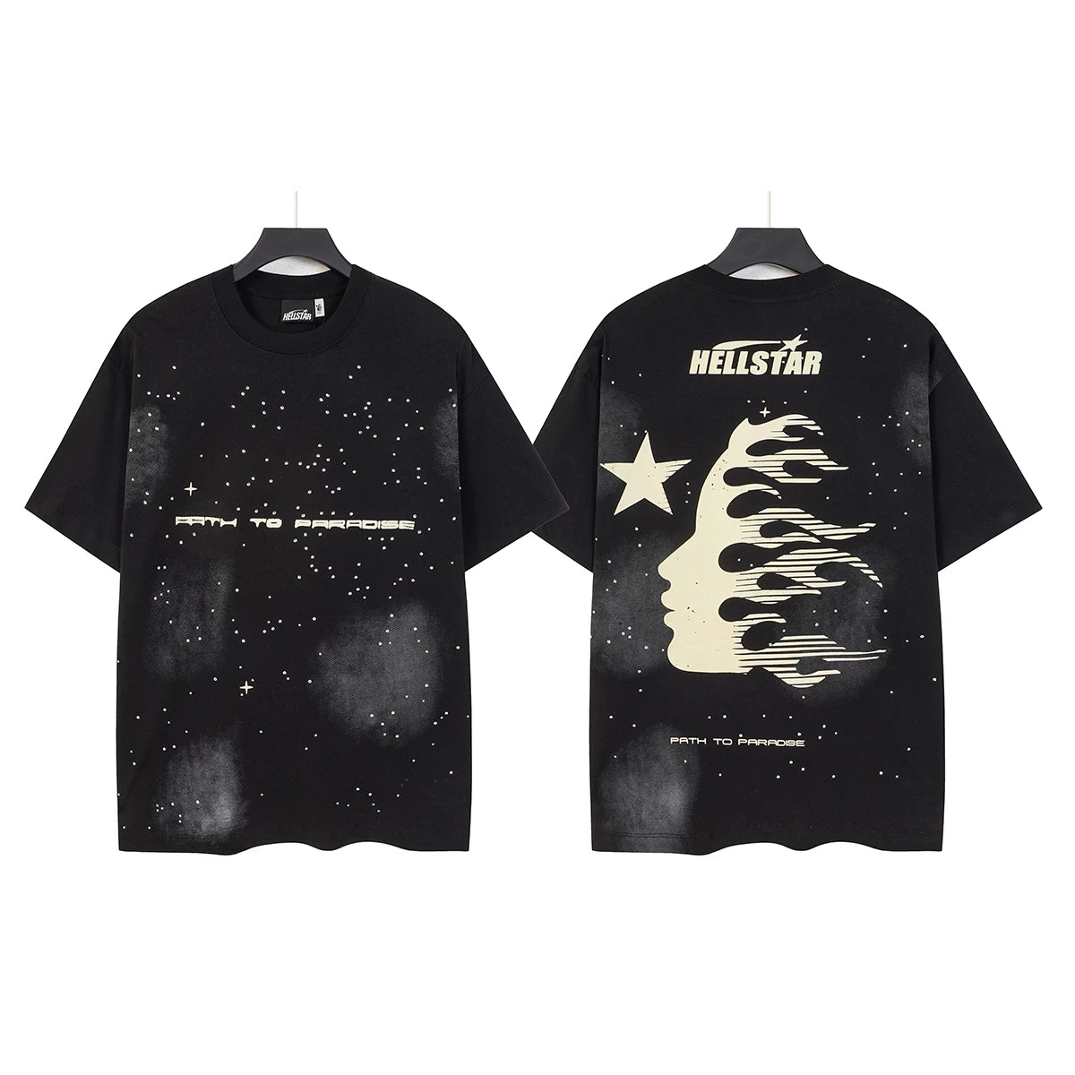 Hellstar "Path to Paradise" Starry Flame Profile Graphic Tee - Black