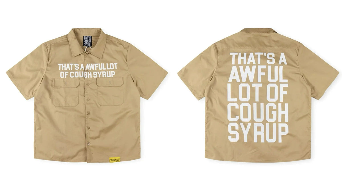 That's A Awful Lot Of Cough Syrup Classic Bold Button-Down Shirt - Khaki