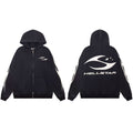 Hellstar Spiked Logo & Flame Zip-Up Black Hoodie