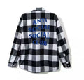 Anti Social Social Club Plaid Flannel Shirt - Black/White/Blue