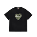BAPE x PLAY Style Camo Heart Short-Sleeve Tee - Black/Classic Green
