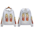 Who Decides War Flame Stained Glass Hoodie - Light Grey/Silver