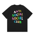 Anti Social Social Club Multi-Color Letters Logo T-Shirt - Black
