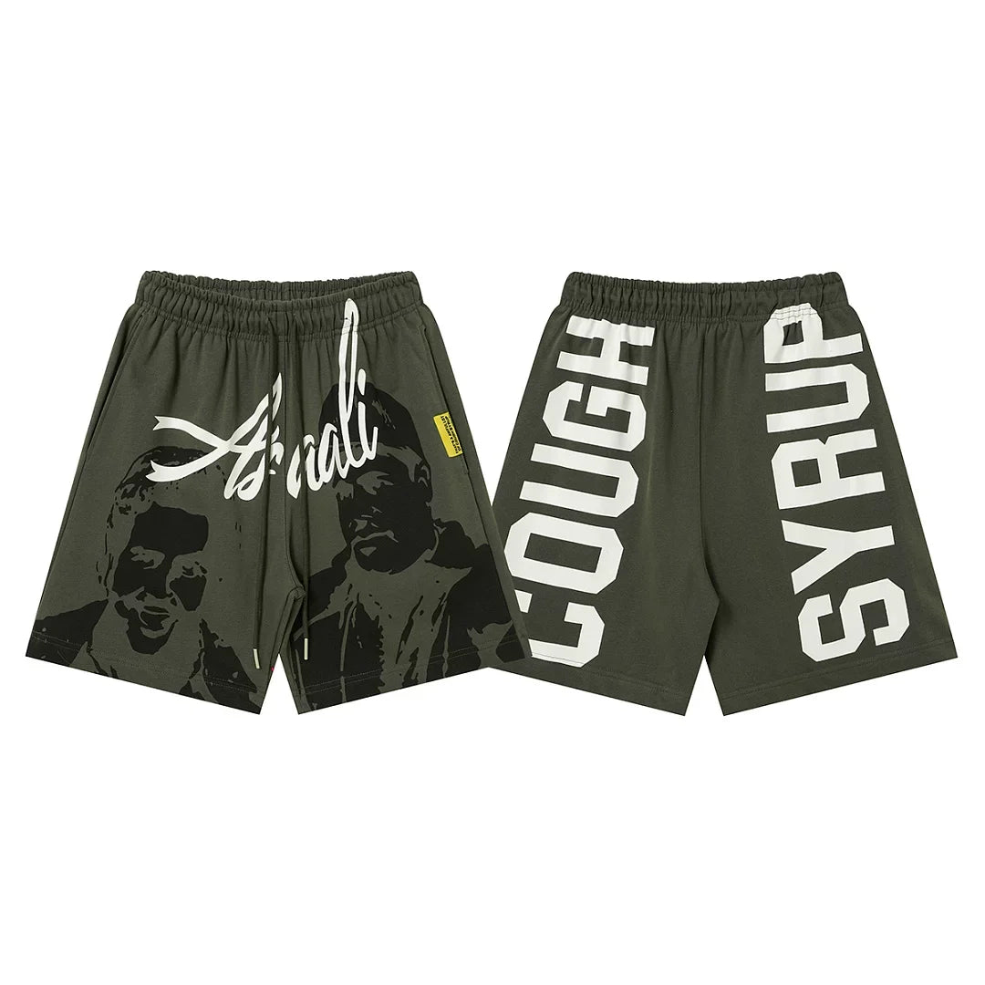 That's A Awful Lot Of Cough Syrup Portrait Side Logo Sweatshorts - Dark Green