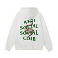 Anti Social Social Club Snake Green Logo Hoodie - White