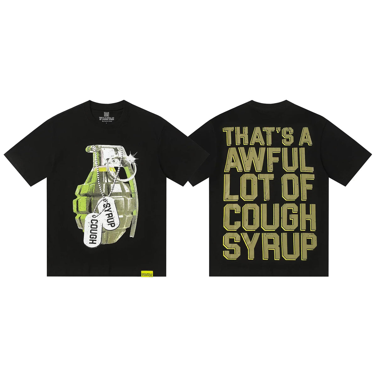 That's A Awful Lot Of Cough Syrup Grenade Graphic T-Shirt - Black