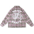 Saint Vanity Tiger Graphic Plaid Flannel Shirt - Pink/Green