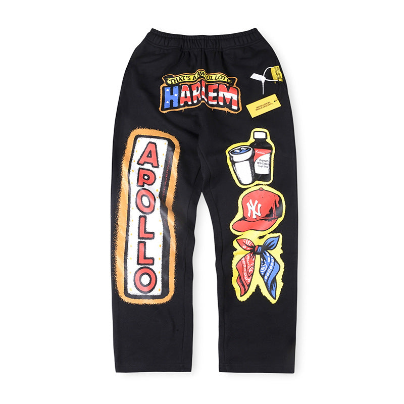 That's A Awful Lot Of Cough Syrup Harlem Patches Pants - Black