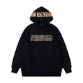 Syna World Hood Print Logo Oversized Fleece Hoodie (Black / Yellow)