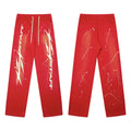 Hellstar Paint Splatter Star Sweatpants red