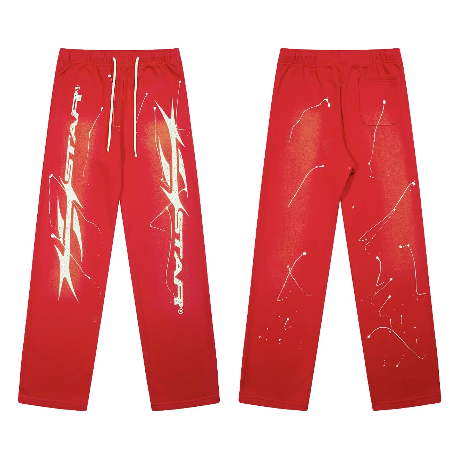 Hellstar Paint Splatter Star Sweatpants red