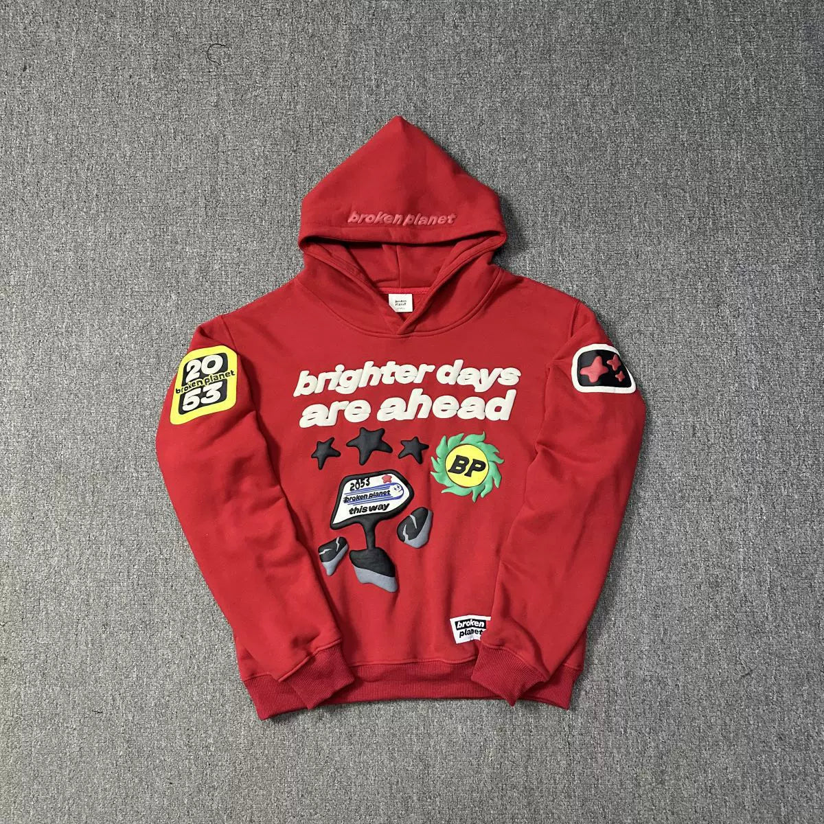 Broken Planet "Brighter Days Are Ahead" Red Hoodie
