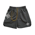RHUDE Cross Logo Graphic Drawstring Athletic Shorts - Dark Grey