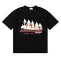 RHUDE "Regatta Racing Champions" Graphic Print T-Shirt - Black