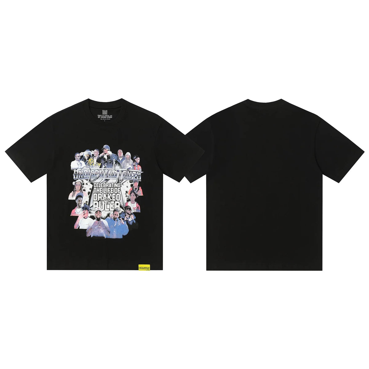 That's A Awful Lot Of Cough Syrup Photo Collage Graphic T-Shirt - Black