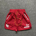 RHUDE Racing Graphic Zip Pocket Athletic Shorts - Red