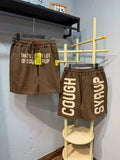 That's A Awful Lot Of Cough Syrup Side Logo Sweatshorts - Brown