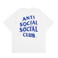 Anti Social Social Club Blue Lightning Circle Logo T-Shirt - White