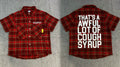 That's A Awful Lot Of Cough Syrup Distressed Plaid Button-Down Shirt - Red Plaid