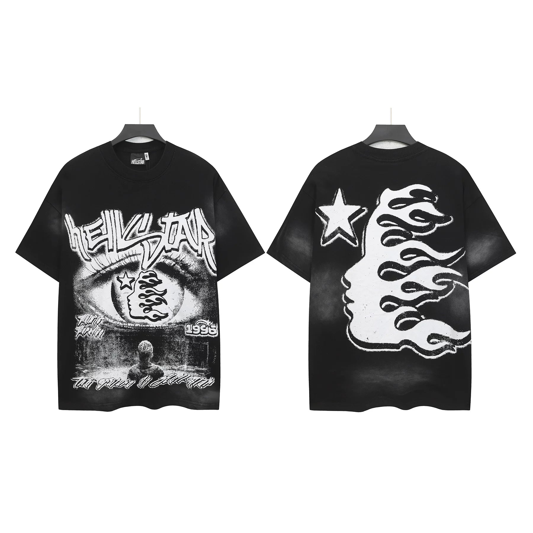 Hellstar Eye & Flame Profile Graphic Tee - Black