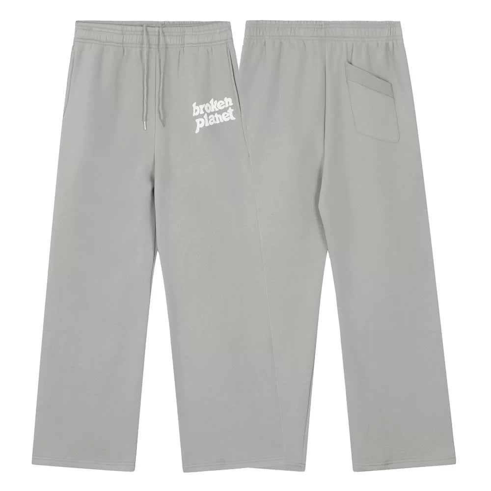 Broken Planet Market Typography Sweatpants - Light Grey/White