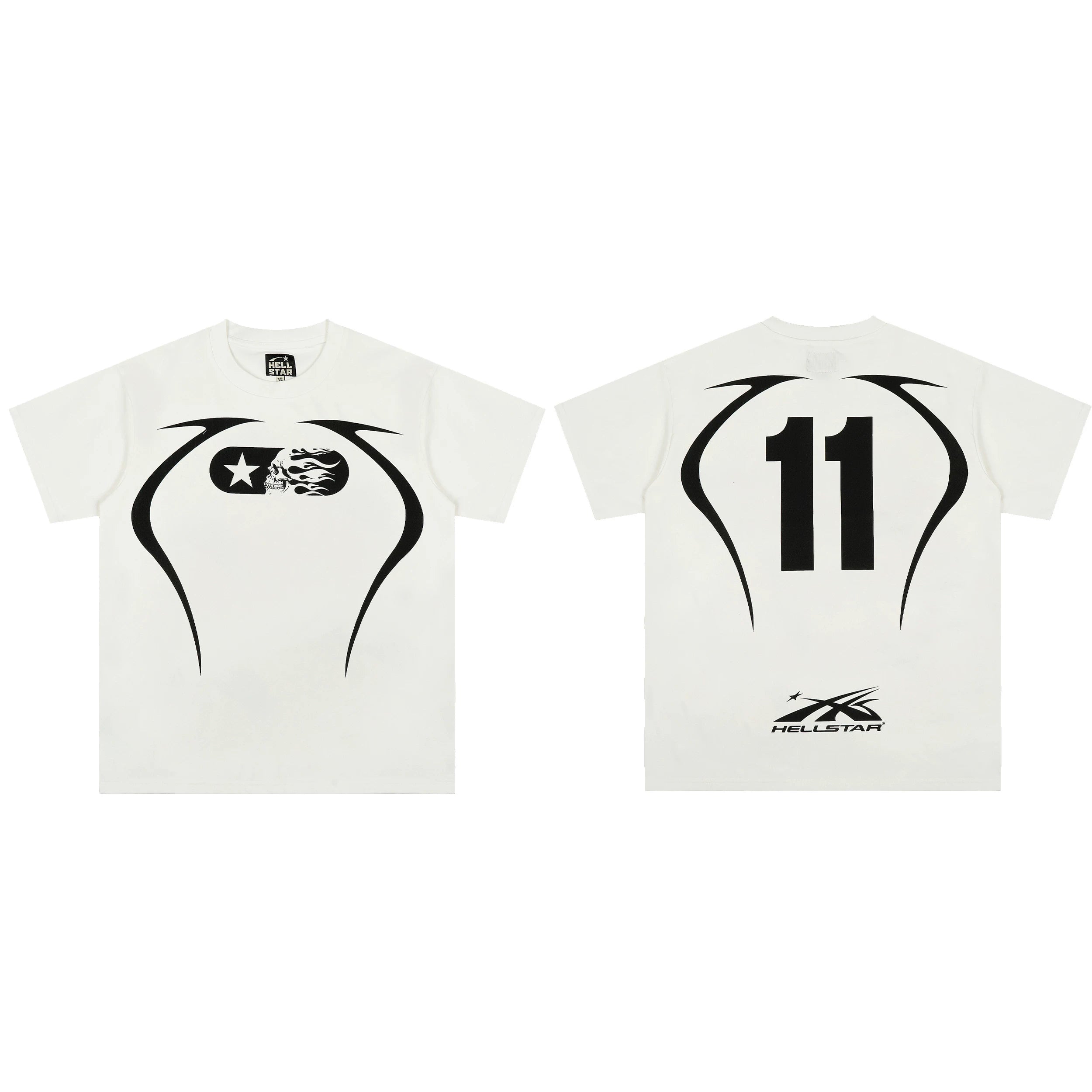 Hellstar "11" Tribal & Capsule Graphic Tee - Off-White / Black