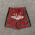 Broken Planet Market Shattered Planet Plaid Nylon Shorts - Red / Black
