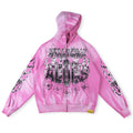 That's A Awful Lot Of Cough Syrup ALOCS Tribale Full-Zip Hoodie - Pink / Wash
