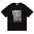 RHUDE Renaissance Angel & Landscape Graphic Print T-Shirt - Black