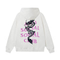 Anti Social Social Club Dragon Pink Logo Hoodie - White