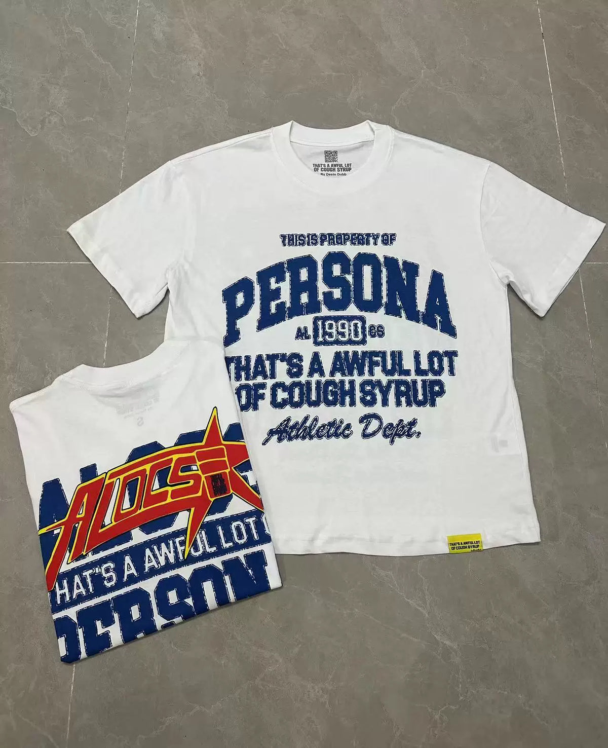 That's A Awful Lot Of Cough Syrup Persona Athletic Dept T-Shirt - White