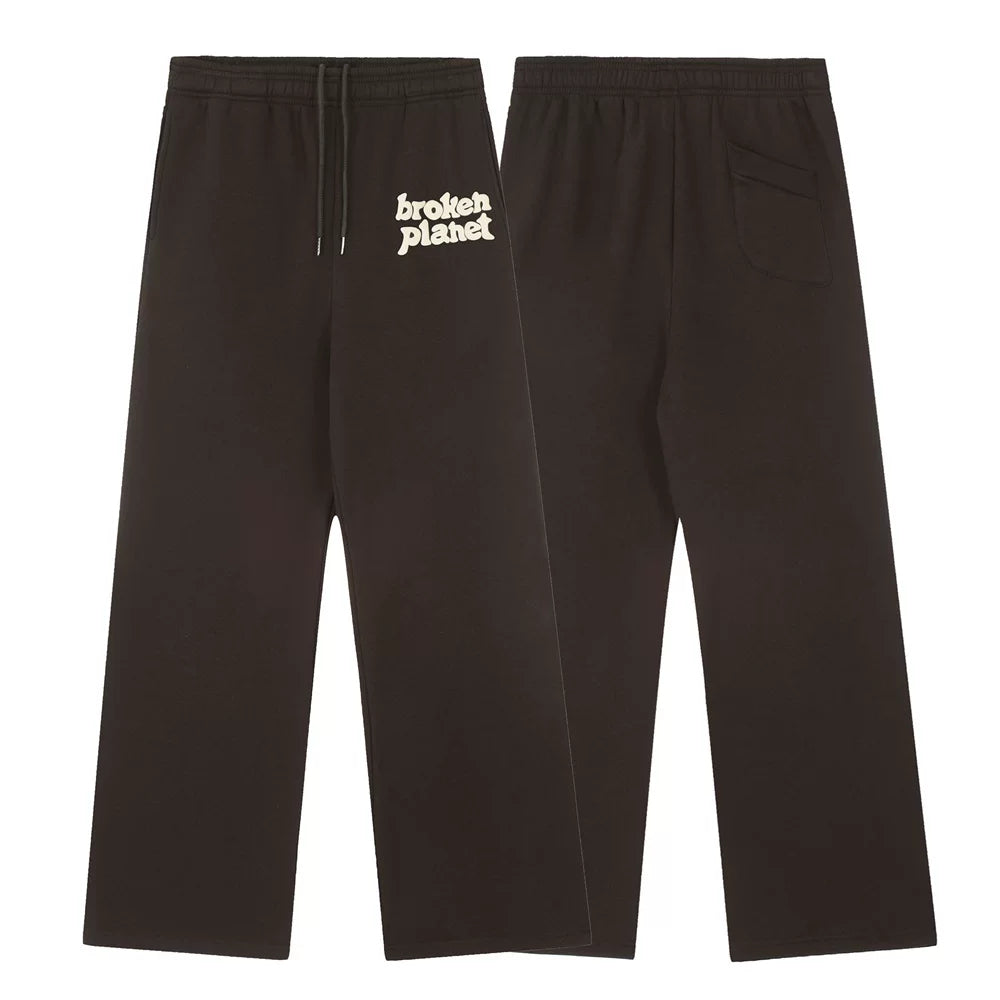 Broken Planet Market Typography Sweatpants - Dark Brown/Cream