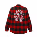 Anti Social Social Club Cherry Blossom Plaid Flannel Shirt - Red/Black