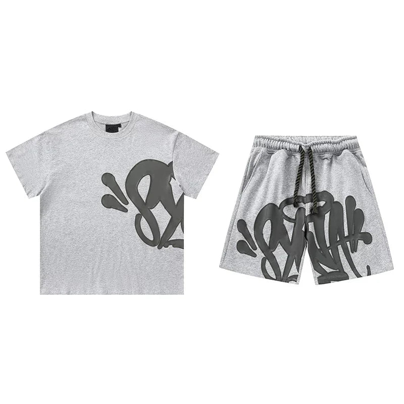 Syna World T-Shirt and Shorts Set (Grey / Black)