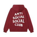 Anti Social Social Club Classic Logo Hoodie - Burgundy/White