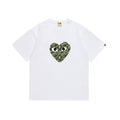 BAPE x PLAY Style Camo Heart Short-Sleeve Tee - White/Classic Green