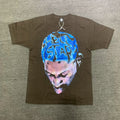 Hellstar Dennis Rodman "Hell Star" Blue Hair Graphic Tee - Brown