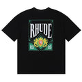 RHUDE Crest & Bold Lettering Graphic Back-Print T-Shirt - Black