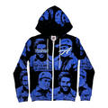 That's A Awful Lot Of Cough Syrup Portrait All-Over Print Full-Zip Hoodie - Blue / Black