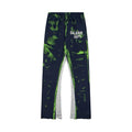 Gallery Dept. "GALERIE DEPT." Lime Green Tie-Dye Wash Contrast Panel Sweatpants - Navy