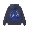 Anti Social Social Club Blue Lightning Circle Logo Hoodie - Navy Blue