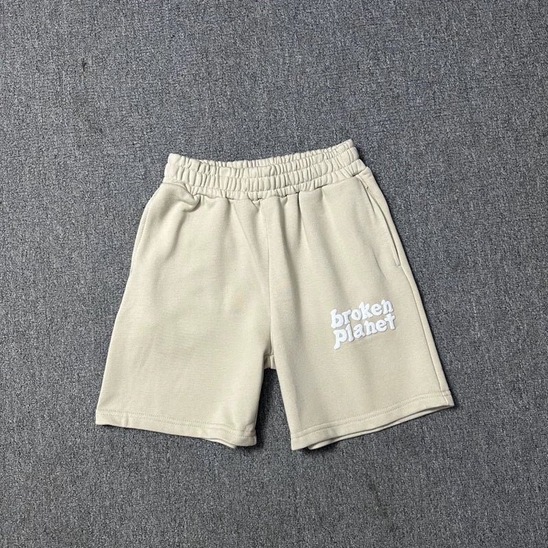 Broken Planet Market Logo Fleece Shorts - Beige