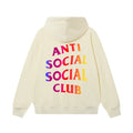 Anti Social Social Club Gradient Rainbow Logo Hoodie - Cream